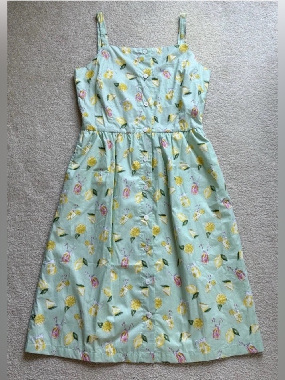 Sarah Patrick Lemon Lemonade Dress 12 Mint Summer Preppy Novelty Newport RI NWT